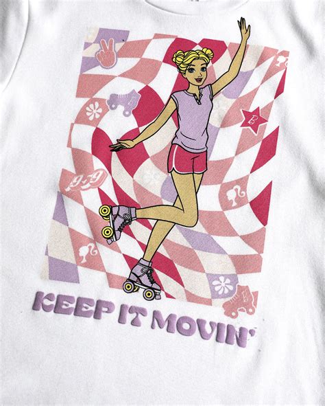 Camiseta Infantil Barbie De Patins A Branca Mattel Fanlab Oficial