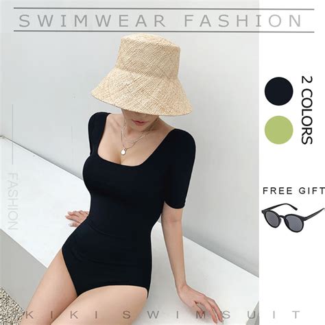 Swimsuit Bikini One Piece Sexy Conservative Swimwear For Women Push Up Spa Beach Y Shopee