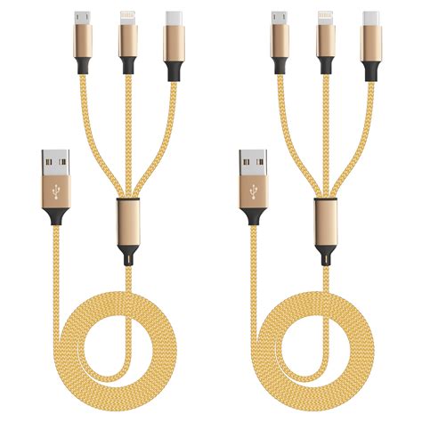 Firsting 4FT 3-in-1 USB Cell Phone Universal Charger Cable Fast Charge ...