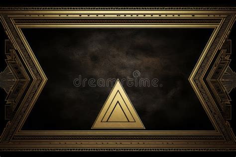 A Golden Triangle On A Black Background Stock Illustration