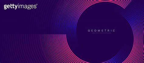 Blue And Pink Abstract Banner With Circular Geometric Line Shapes Background Modern Futuristic