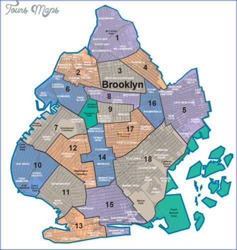 Brooklyn New York map neighborhoods - ToursMaps.com