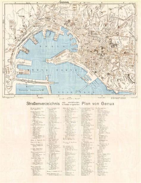 Old Map Of Genua Genoa In Buy Vintage Map Replica Poster Print