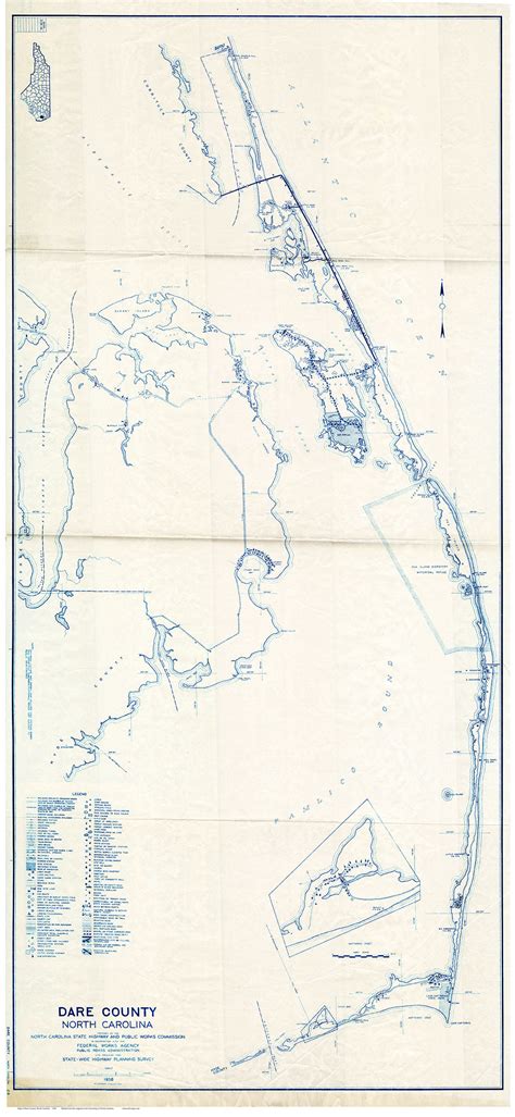 Dare County North Carolina 1938 Old Map Reprint Old Maps