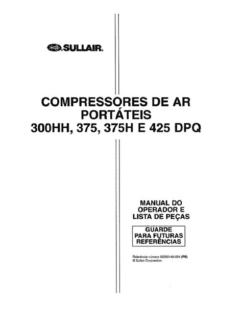 Manual Compressor 375 e 425 PCM Sullair | PDF