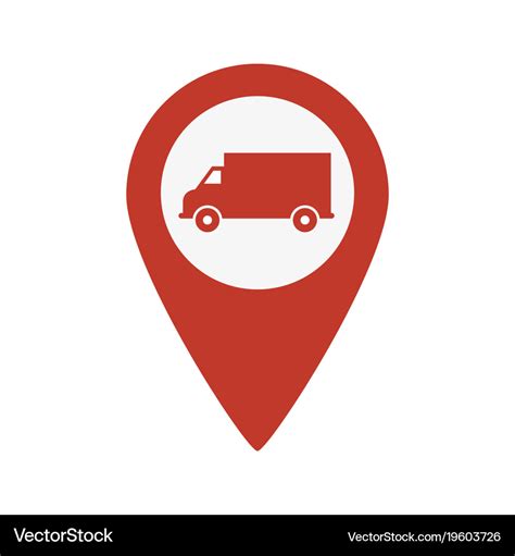 Truck map pointer icon Royalty Free Vector Image