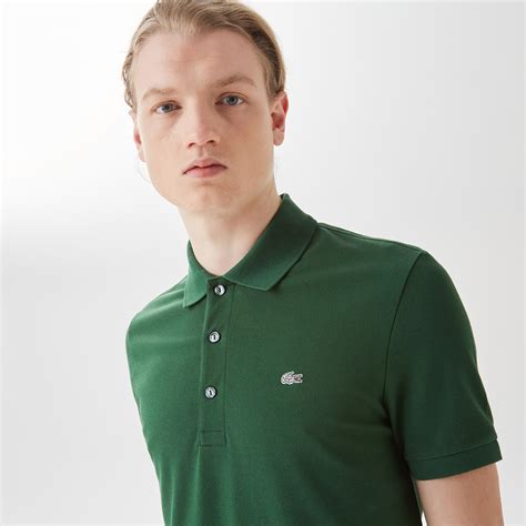 Slim fit Stretch Cotton Piqué Grey Crocodile Polo Shirt PH4014 | Lacoste