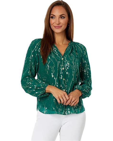 Women S Lilly Pulitzer Saige Long Sleeve Silk Top Zappos