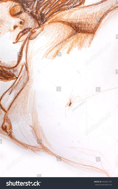 Pencil Drawing Nude Female Body Stock Illustration Shutterstock