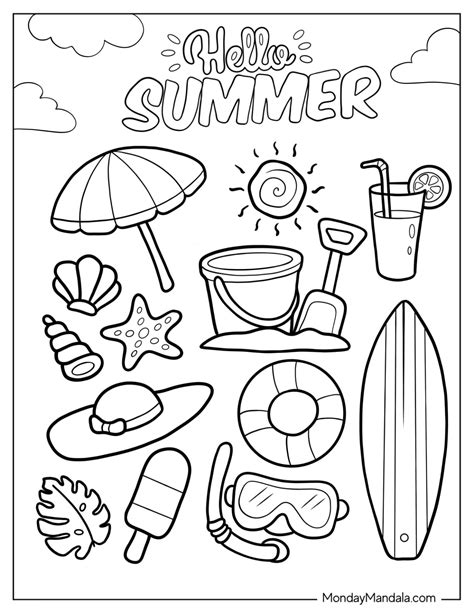 38 Summer Coloring Pages Free Pdf Printables