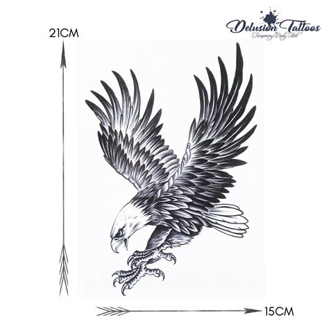 Eagle Temporary Tattoo Shoulder Half Sleeve Bald Eagle Etsy