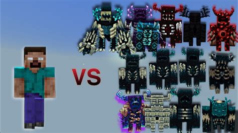 Herobrine Expansion Boss Vs Warden Plus All Wardens Minecraft