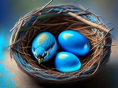 Chipping Sparrow Eggs On Tan Craquelure Background With Realistic Nest