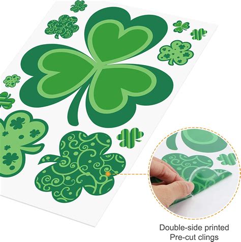 St Patricks Day Window Clings Shamrock Window Stickers For St Patricks