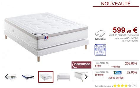 Sommier + matelas ressorts ensachés 7 zones MARQUIS DREAMEA - Ensemble sommier et matelas Vente ...