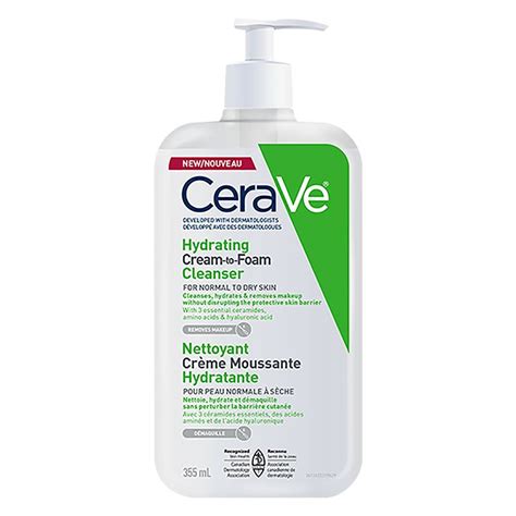 Cerave Hydrating Cream To Foam Cleanser Normal To Dry 355ml Dry