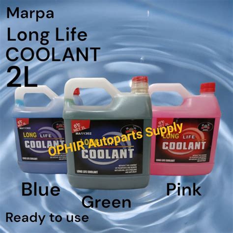 Long Life Radiator Coolant Green Pink Blue 2 Liters Ready To Use Marpa