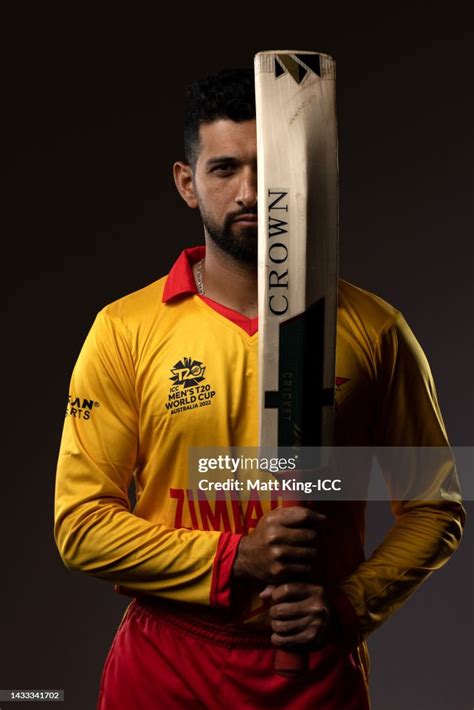 Sikandar Raza Poses During The Zimbabwe Icc Mens T20 Cricket World