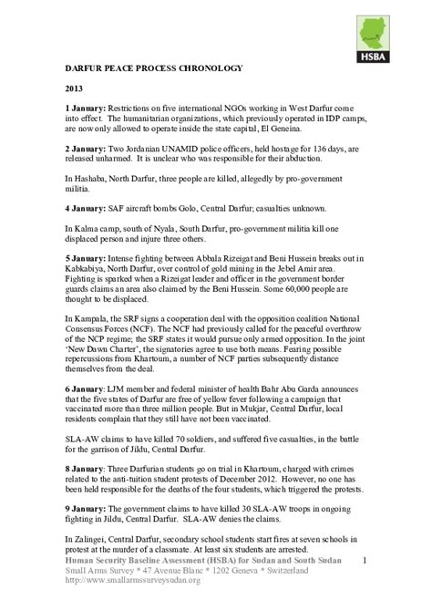 (PDF) DARFUR PEACE PROCESS CHRONOLOGY