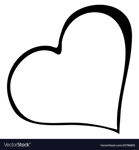 Black and white heart doodle sketch Royalty Free Vector