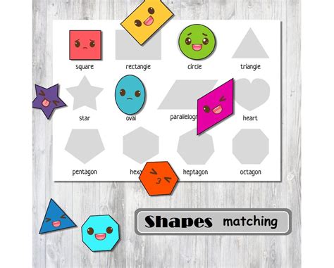 Shapes Matching Game, Shape Matching Activity for Toddlers, Learning ...