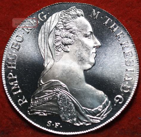 Uncirculated 1780 Austria 1 Thaler Maria Theresa Silver Restrike