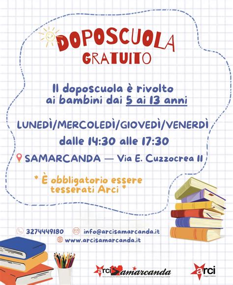 Doposcuola Gratuito Arci Samarcanda Reggio Calabria