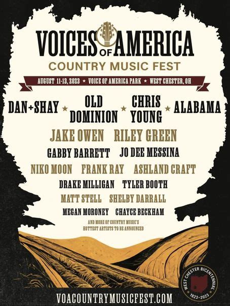 Voices Of America Country Music Fest 2023 West Chester Line Up Tickets