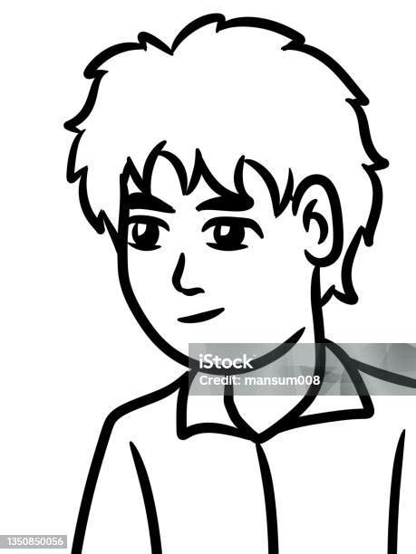 hitam  putih kartun manusia  mewarnai ilustrasi stok