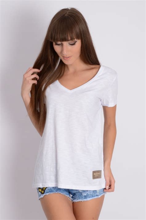 Bluzka Tshirt Basic W Serek Bia A Cocomoda Pl Odzie Damska