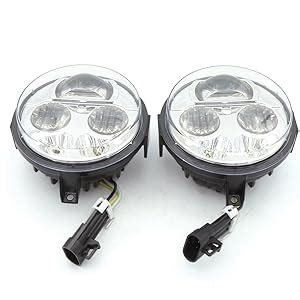 Amazon Cpowace Pair Chrome V Inches High Low Beam Led