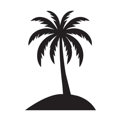 Palm Silhouette Palm Tree Outline Illustration In Black And White