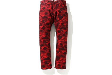 Bape X Levis Color Camo 501 93 Model Europe Exclusive Red Mens Ss21 Us