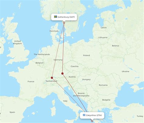 All Flight Routes From Zakinthos To Gothenburg ZTH To GOT Flight Routes