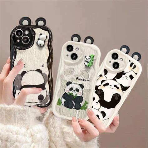 Desenho Animado 3D Fofo Panda Doll Ears Casing Para Infinix Hot 30 Play 30i 40 40i Nota 30 40