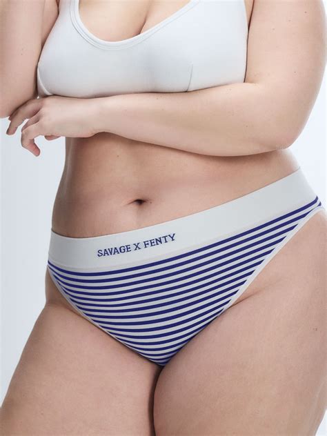 Seamless High Waist Bikini Panty In Multi White Savage X Fenty