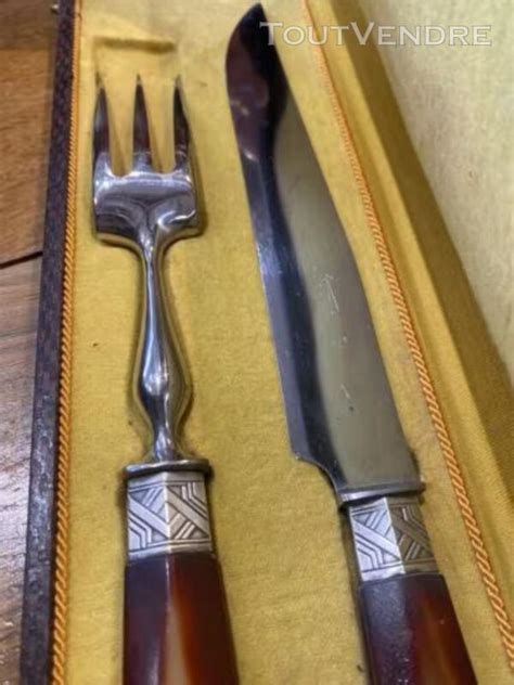 Couteau Et Fourchette Ancien Service D Coupe Gigot Viande Amplepuis