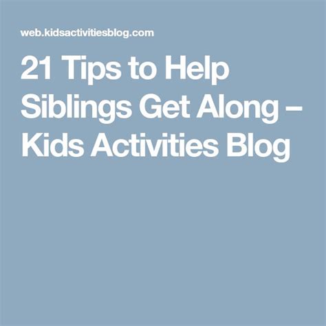 Activities To Help Siblings Get Along Pdf