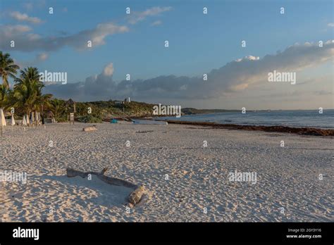 Sunrise on Tulum Beach, Quintana Roo, Mexico Stock Photo - Alamy