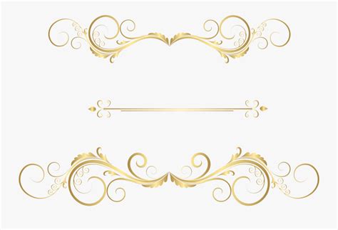 Decorative Clipart Pretty Line - Transparent Gold Divider Png , Free ...