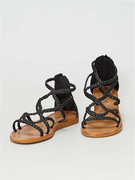 Sandalias Trenzadas Negro Kiabi