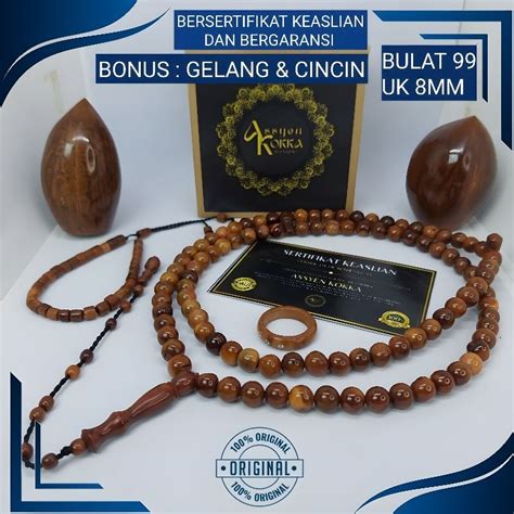 Jual Tasbih Kokka Asli Bersertifikat Motif Bulat Mm Tasbih Kaukah