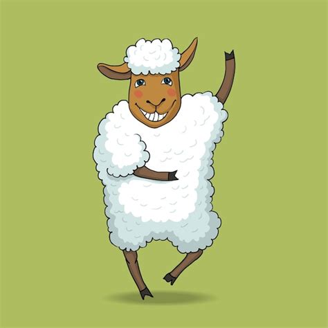 Premium Vector | Joyful dancing sheep Cartoon sheep character Vector ...