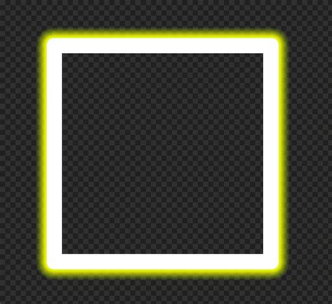 HD Yellow Neon Square Frame Border PNG Citypng