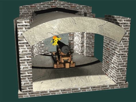 3d model of fort sumter cannon gun