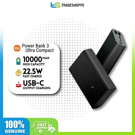 Xiaomi Mi 10000 mAh Power Bank 3 Ultra Compact (PB1022ZM) 22.5W ...