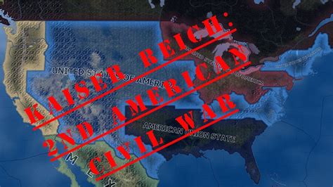 Hearts Of Iron IV Kaiser Reich 2nd American Civil War Time Lapse