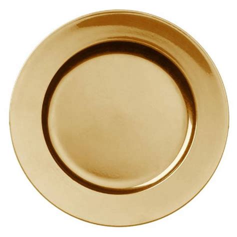 Set Van 4x Stuks Diner Onderborden Goud Rond Kunststof 33 Cm