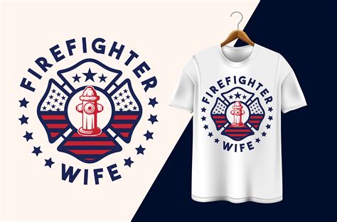 Firefighter Wife T Shirt Design Graphic By Jahanul · Creative Fabrica