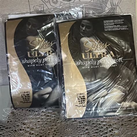 SILKIES ULTRA SHAPELY PERFECTION Nude SHEER PANTYHOSE X TALL LOT Of 2